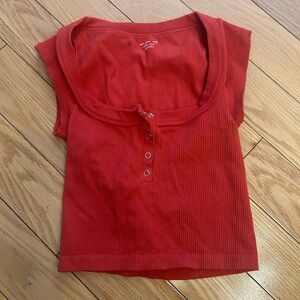 🌹5 for $50🌹Urban Outfitters Red Ribbed Short Sleeve Baby Tee